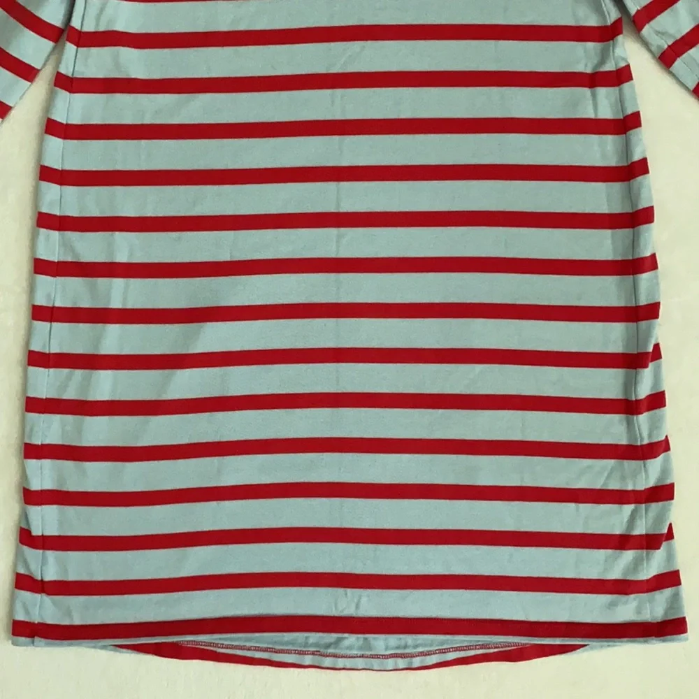 The Nines by Hatch | Cotton 3/4 Sleeve Nautical Stripe Maternity Mini Dress (XS) - Picture 12 of 16